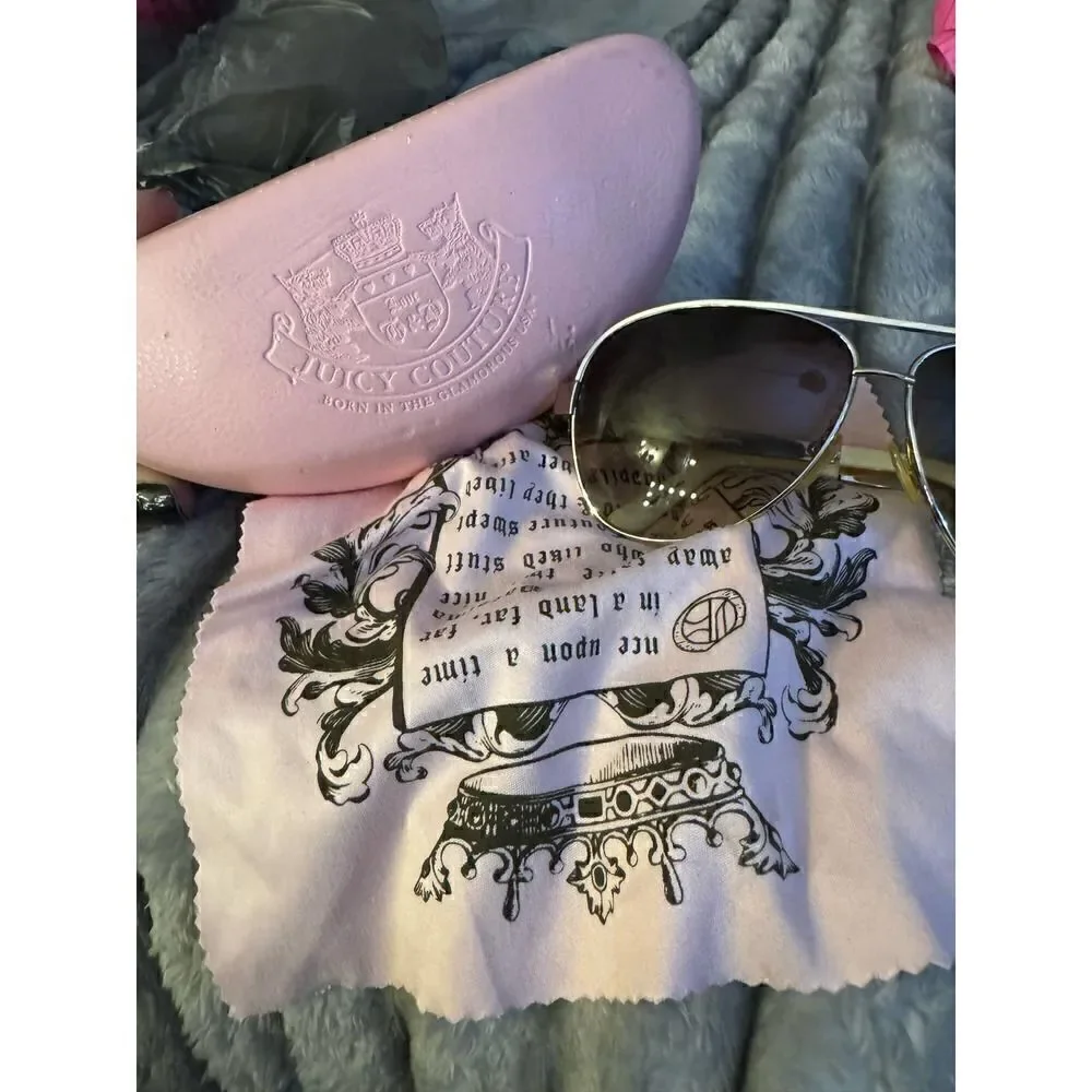 Vintage juicy shades of couture regal white aviator Designer sunglasses